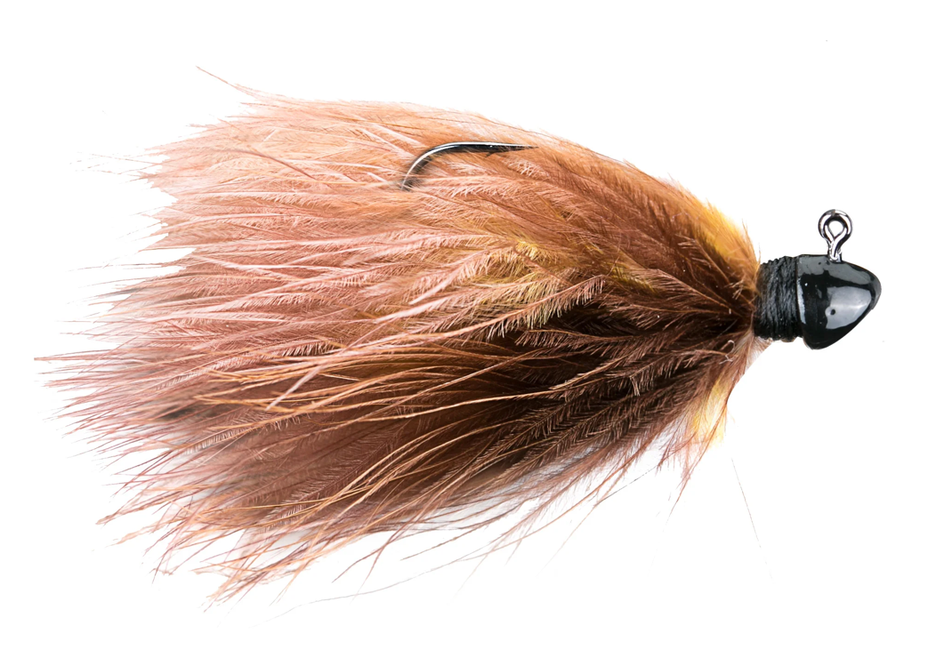 Feider Fly Maribou Jig - BROWN (3 sizes available!)